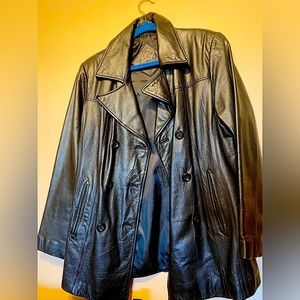 Jacqueline Ferrar Black Leather Jacket Size Small